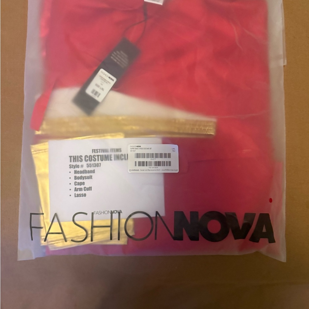 Fashion Nova Red and Gold Costume Set - Picture 2 of 4